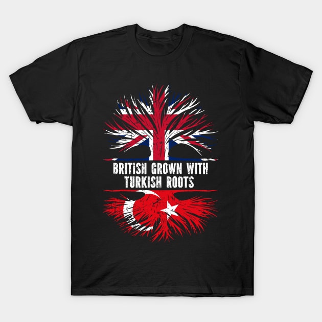 British Grown with Turkish Roots UK Flag England Britain Union Jack T-Shirt by silvercoin